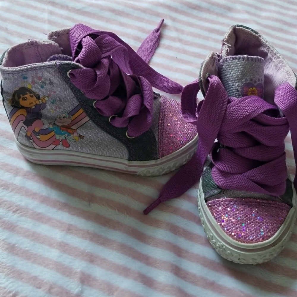 Dora The Explorer purple sparkly hightops